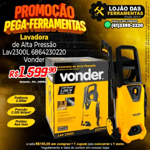 Lavadora de Alta Pressão 2.320 lbf/pol Lav2300L 220v Vonder