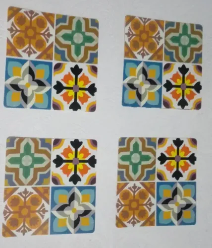 4 Descanso de copo (pvc)  10 cm x 10 cm