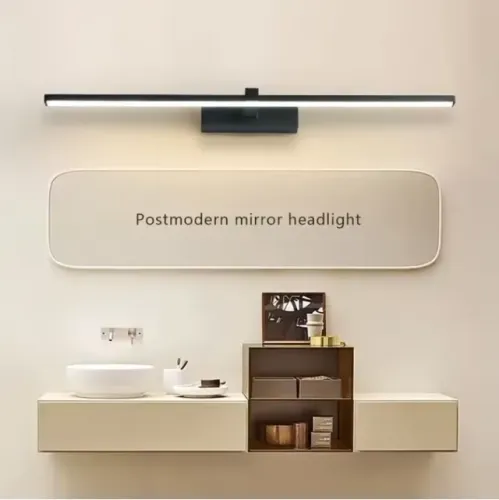 02 Luminárias LED Banheiro Sanoni 60cm Preta Alumínio - 3000k Branco Quente - Novas!