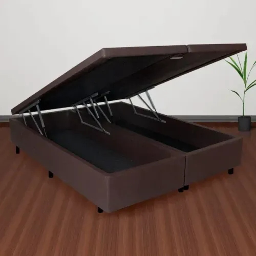 Base Box Queen com Baú Marrom OUTLET 