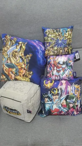 Coleção completa almofadas Cavaleiros do Zodíaco, Zona Criativa, originais, Saint Seiya