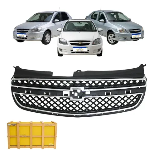 Grade Gm Celta Prisma 2012 2013 2014 2015 2016 C/friso Preto Cromado