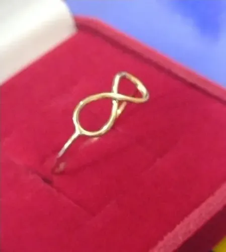 Anel do Infinito Ouro 18 Kilates Peso 1.00 Grama 1 mm Maciço