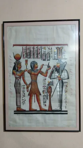 Quadro decorativo com moldura papiro egípcio