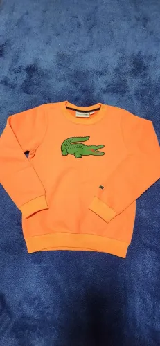Moletom Lacoste Infantil Laranja peluciado slim