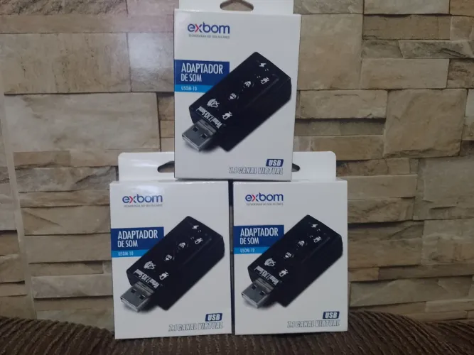 Adaptador de Som USB 7.1 Canal Virtual - Exbom USOM-10