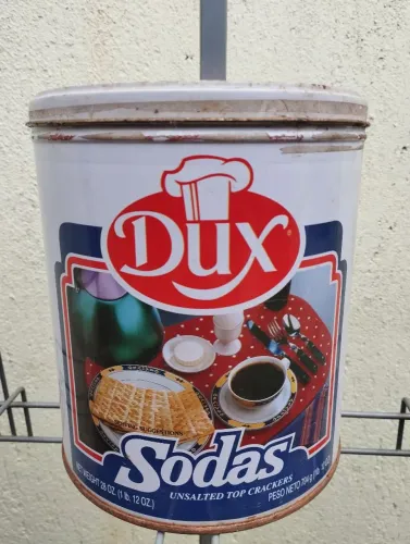 Lata grande Antiga Dux Sodas Crackers