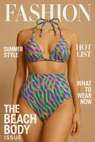 Conjunto de biquíni vibrante para o verão