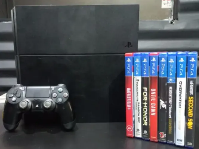 CONSOLE PS4 + 8 JOGOS