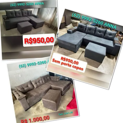 Sofá com chaise*** Pronta Entrega