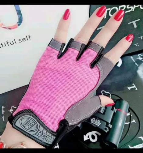 Luvas de Ginástica - Tamanho G - Cor Rosa