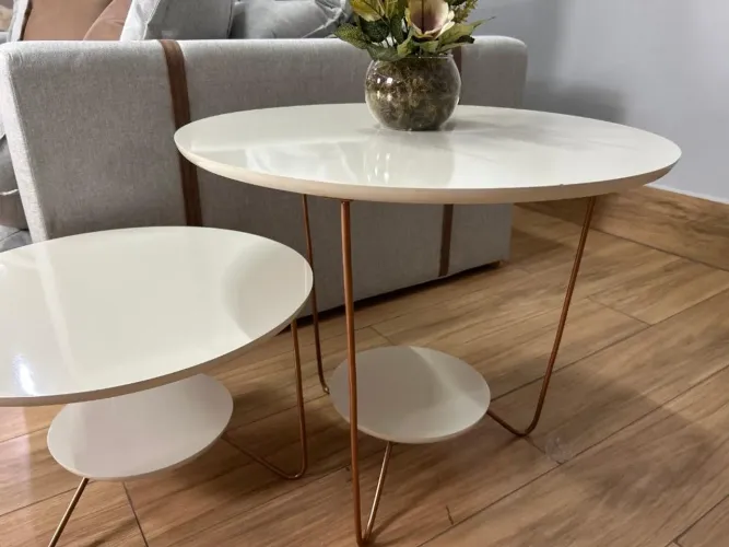 Conjunto de Mesa Liz - Off White Produto Novo 