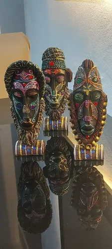 Máscaras Decorativas Africanas valor das 3 peças