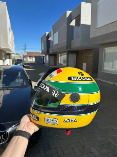 Capacete Ayrton Senna para Kart ou Decoração 