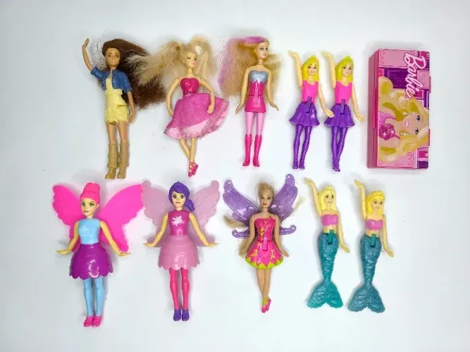 Barbie , lote de miniaturas, fadas, sereias promocionais