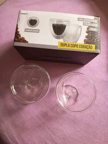 2 copos vidro duplos 80ml Novos!
