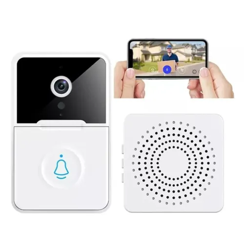 Campainha Interfone Inteligente Com Câmera e Áudio Wi-fi Sem Fio