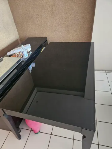 Tampo de mesa de vidro 6 lugares preto