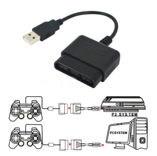 Adaptador de Controle PS2 para USB / PS3 - Jogue com Seu Controle Favorito no PC