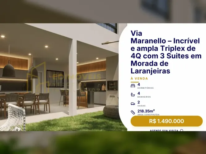 Linda Casa Triplex em Morada de Laranjeiras: Última Unidade em Condomínio Fechado!