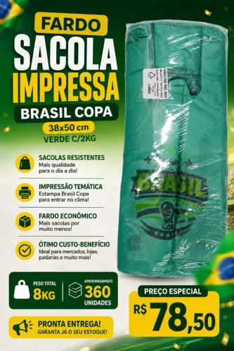 Sacola Impressa Brasil Copa 