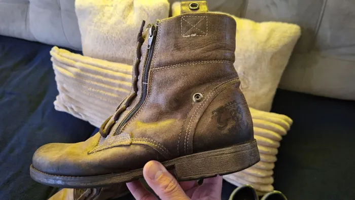Bota Coturno Masculino Pegada Couro Legítimo - Tam 41 (Com Zíper)