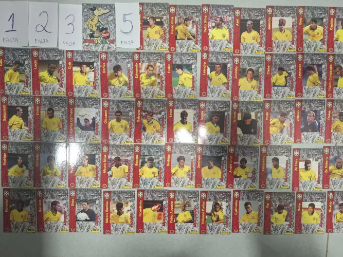 Coleção Quase Completa Futcards da Seleção Brasileira Copa América 1997 Coca-Cola
