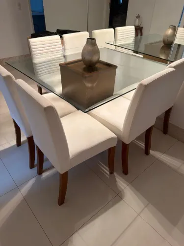 Linda Mesa Sala Jantar Cadeiras Linho