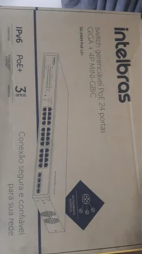Switch Gerenciável Intelbras Sg 2404d Mr L2+, 24 Portas Gigabit, 4p Mini-Gbic