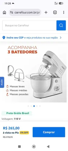 Batedeira Planetária Mundial Branco