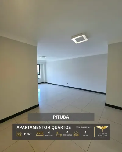 APARTAMENTO 4 QUARTOS (2 SUÍTES), 118M², NA PITUBA