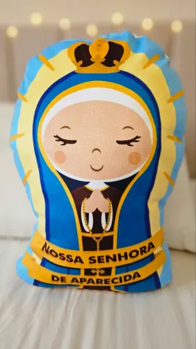 Almofada Nossa Senhora Aparecida Coleção Fé Suede Macio