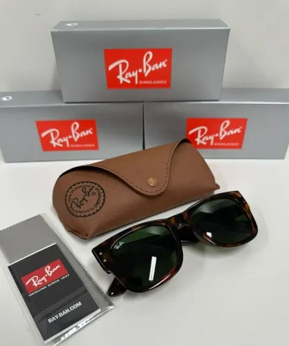 óculos de sol ray-ban Mega wayfarer tartaruga g15 lentes de cristal