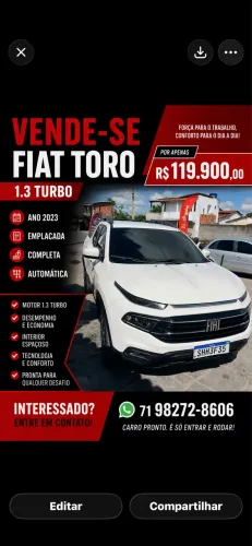 Fiat Toro Freedom 1.3 T270 4X2 Flex AUT 2023