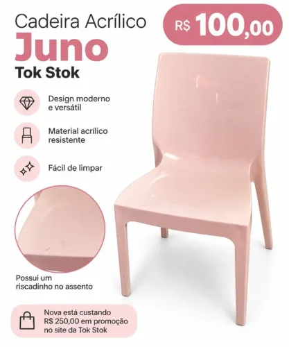 Cadeira Juno Acrílico SEMI NOVA