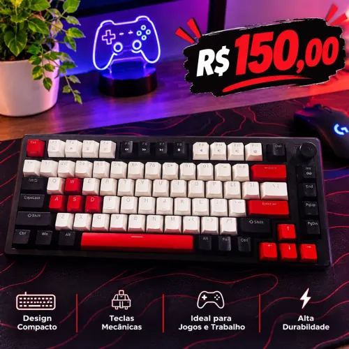 Teclado mecânico magegee usado sem caixa com switch Hot-swappable (Híbrido red