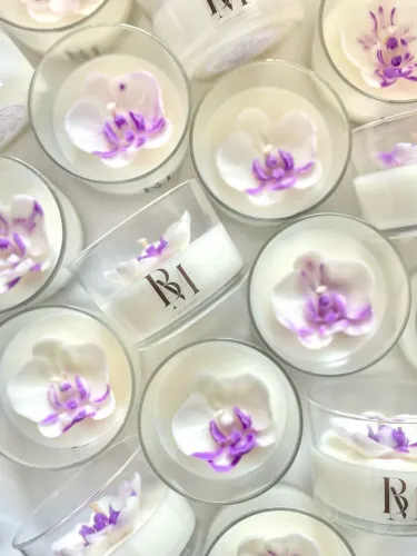 Velas aromáticas Orquídeas em copo de vidro com tampa