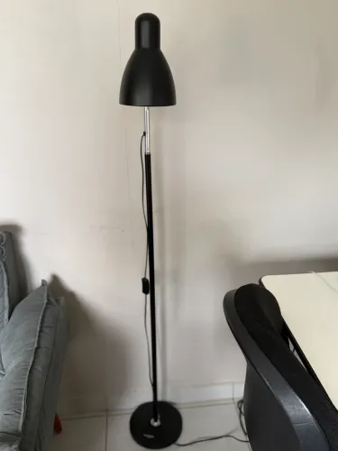 Luminária de Chão Preta com Haste Flexível - Moderna e Regulável