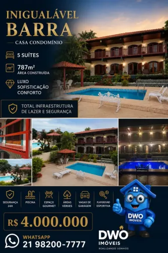 Barra oportunidade casa condomínio 5suites 787m2 área construída lazer completo