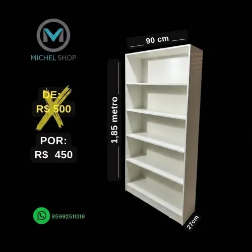 estante expositor prateleira MDF multi uso (90x1.82) Novo R$ 450
