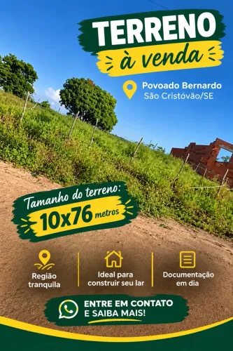 VENDO TERRENO POVOADO BERNARDO