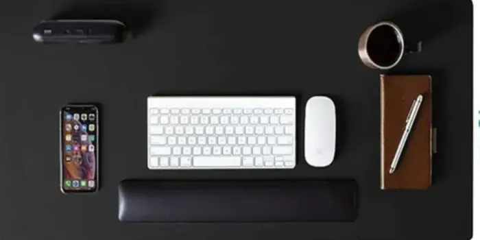 Mousepad Extra Grande Preto 95x35 cm Deskpad Couro Antiderrapante Mesa Computador Notebook