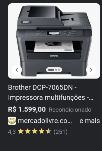 Impressora Multifuncional Brother DCP - 7065DN