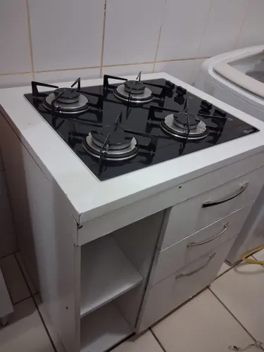 Fogão Cooktop 4 bocas + Balcão