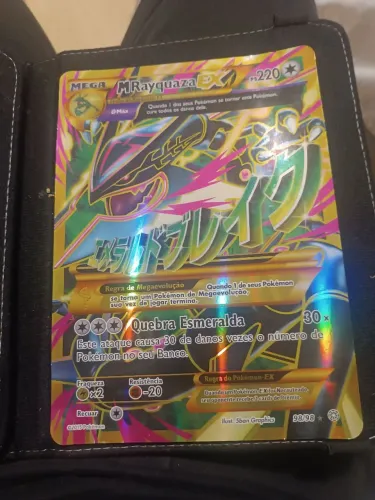 (Carta rara) MEGA Rayquaza X, tamanho Jumbo
