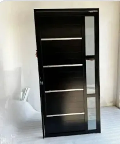 Porta alumínio lambril preta nova 