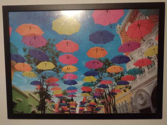 Quadro de quebra-cabeça com moldura