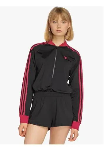 macacão curto macaquinho adidas preto manga longa Tam P