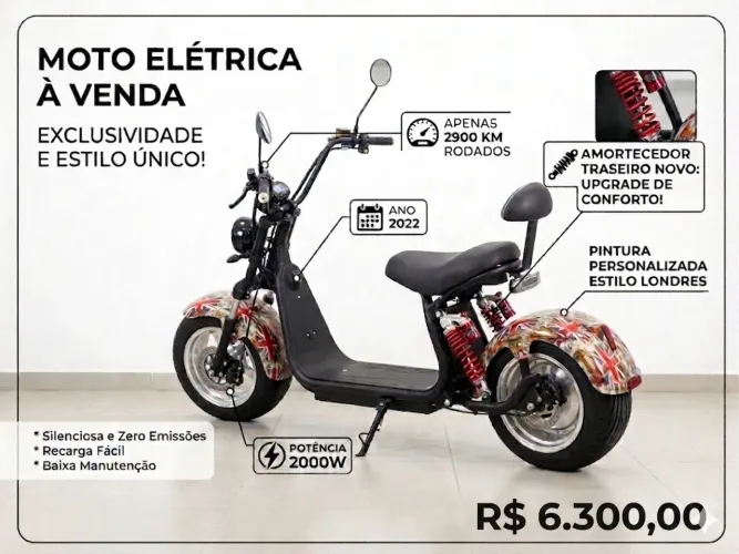 Ciclomotor _ moto eletrica MOB S 2000 seminova 2022