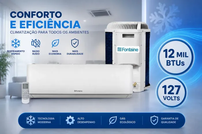 Ar condicionado fontaine 12k 127 V novo lacrado com 1 ano de garantia